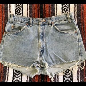 Levi Strauss High-Waisted Distressed Jean Shorts
